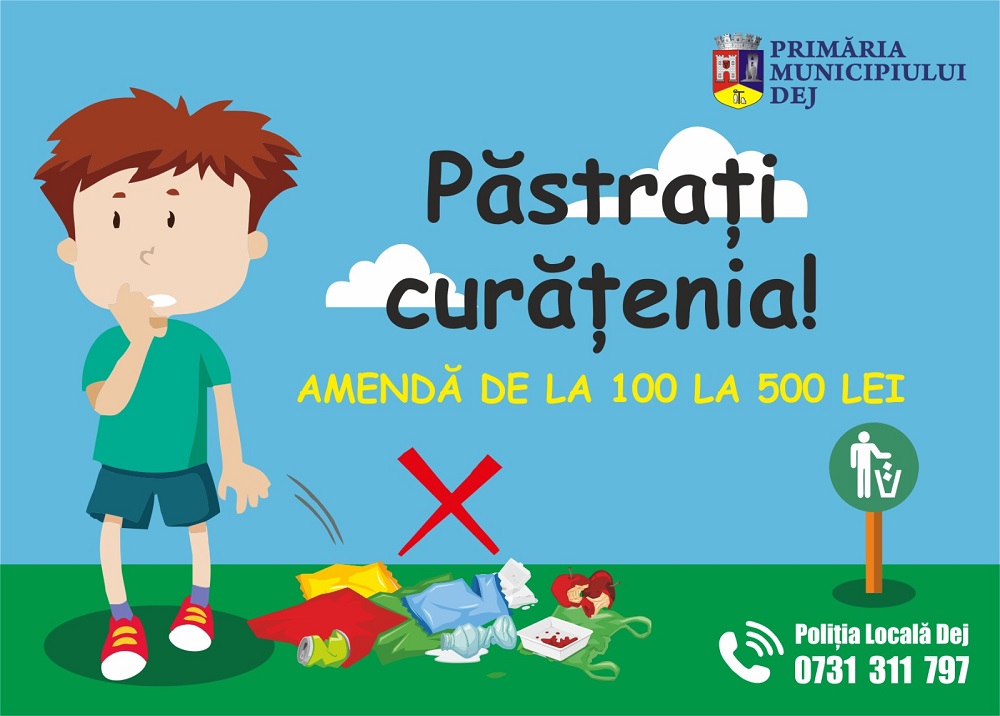 Campanie  de informare și conștientizare a cetățenilor cu privire la păstrarea curățeniei în municipiul Dej