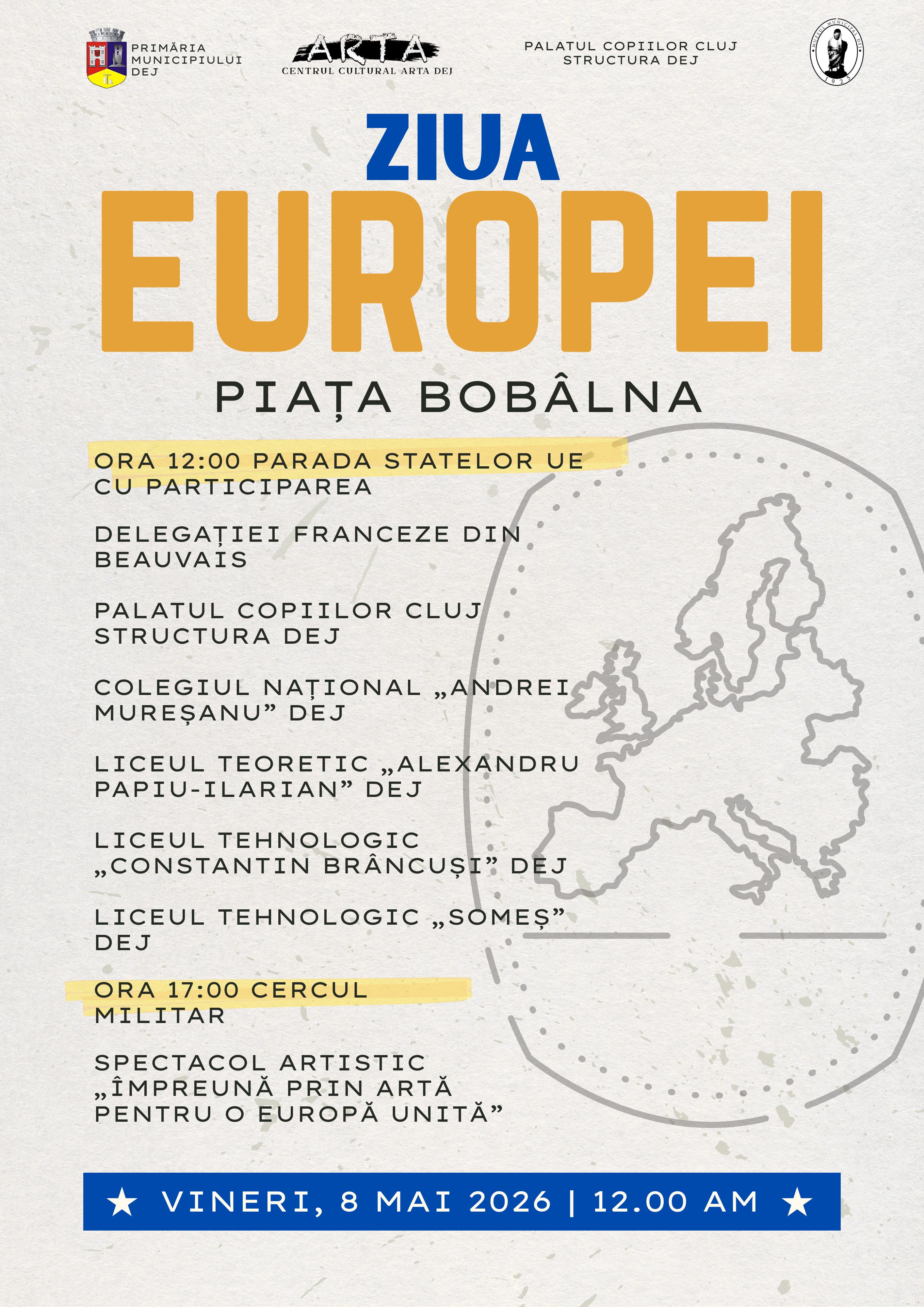 Evenimente dedicate Zilei Europei, vineri la Dej