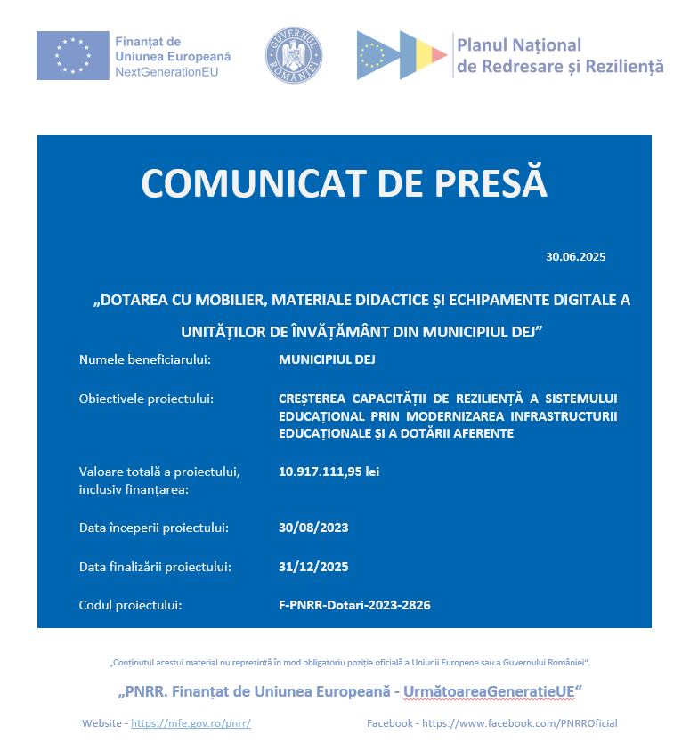 Comunicat de presă iunie