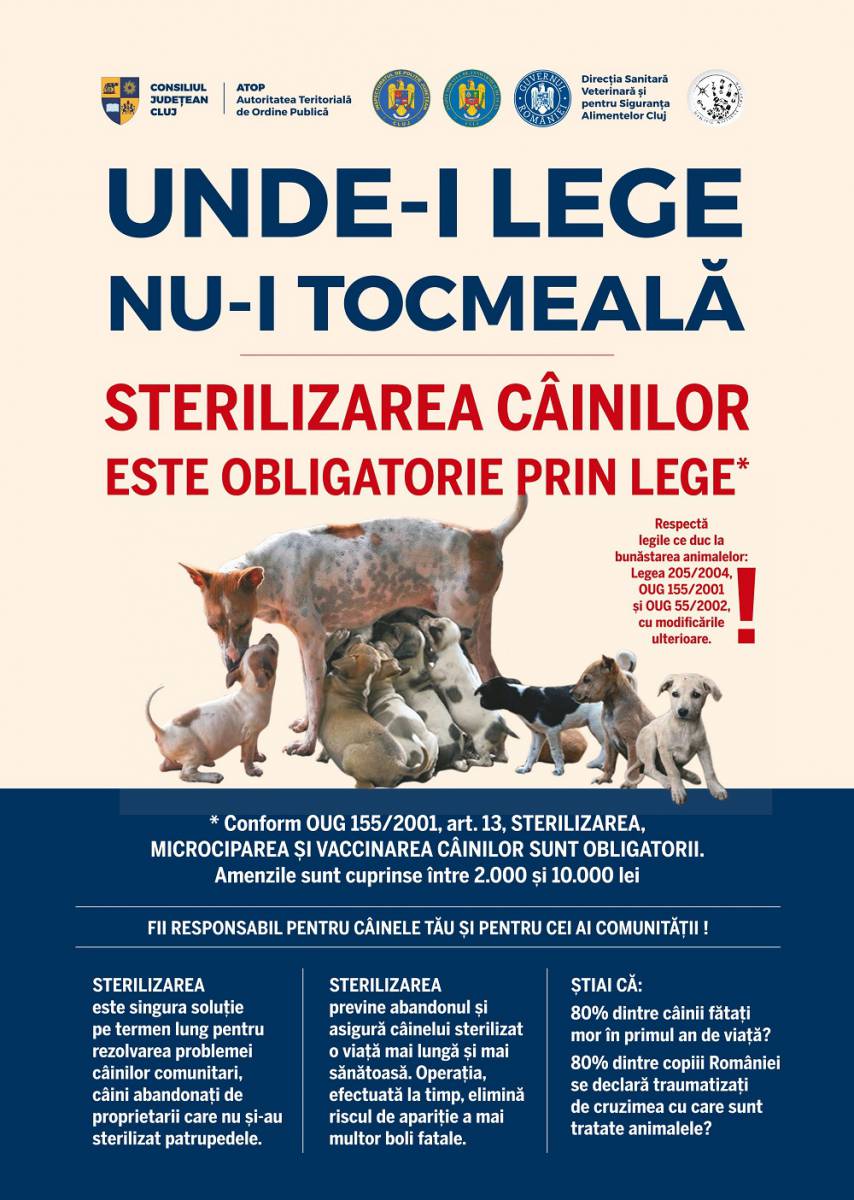 Consiliul Județean- campanie de informare ce vizează reducerea numărului de câini fără stăpân